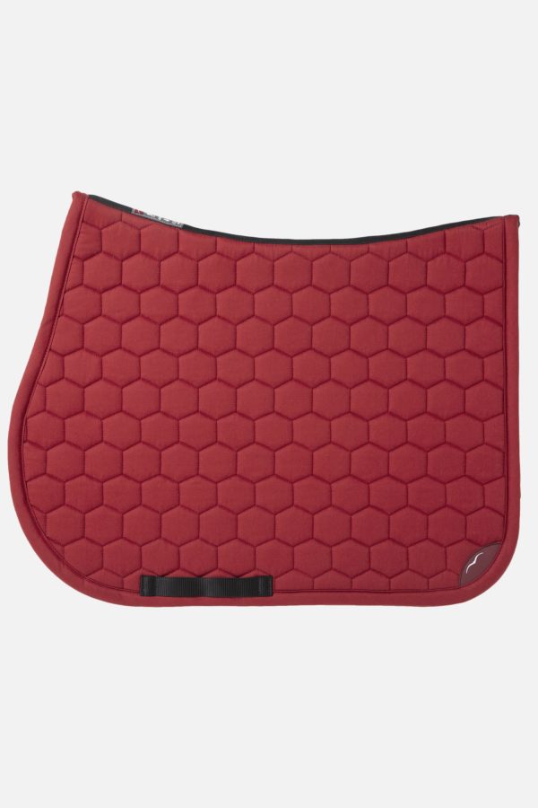 Animo Wisconsin tapis de selle : en coton avec étiquette nubuck et logs Animo. Confortable, antichoc, absorbe transpiration, hypoallergénique.