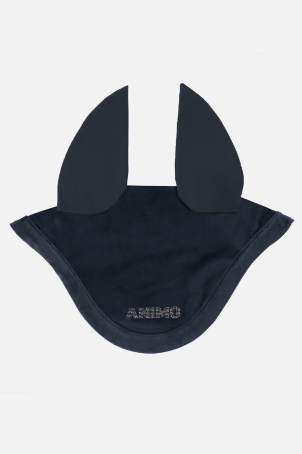 Animo Cormat flash bonnet velours : Voile anti-mouches en velours avec cache-oreilles en jersey élastique. Velours 100% Polyester