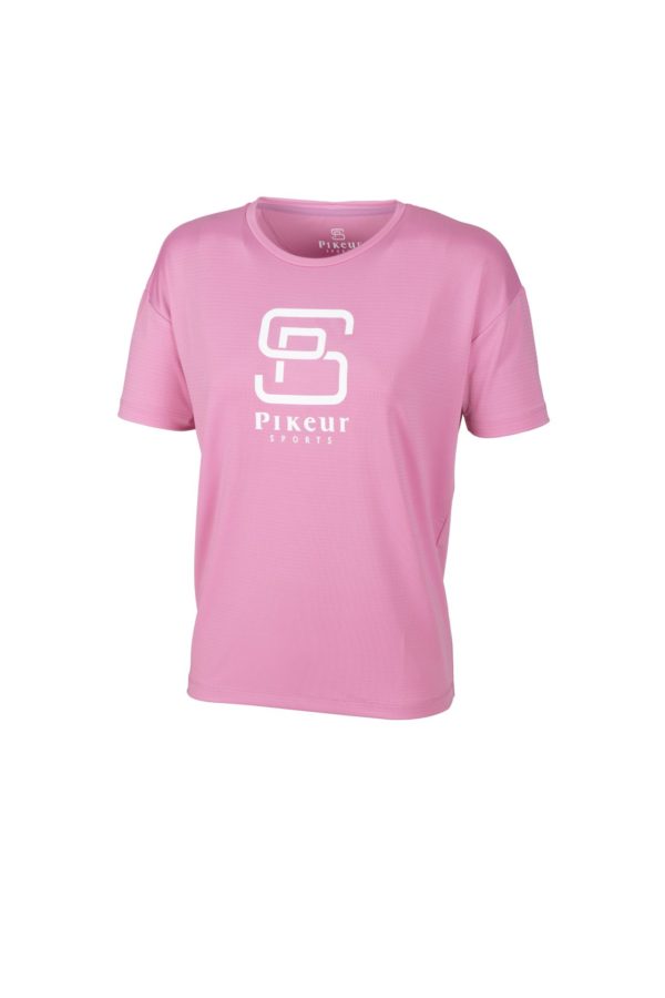 "T-shirt Pikeur Sports : Style et fonctionnalité réinventés. Coupe oversize, nouveaux imprimés. Matière : 90% polyester, 10% élasthanne."
